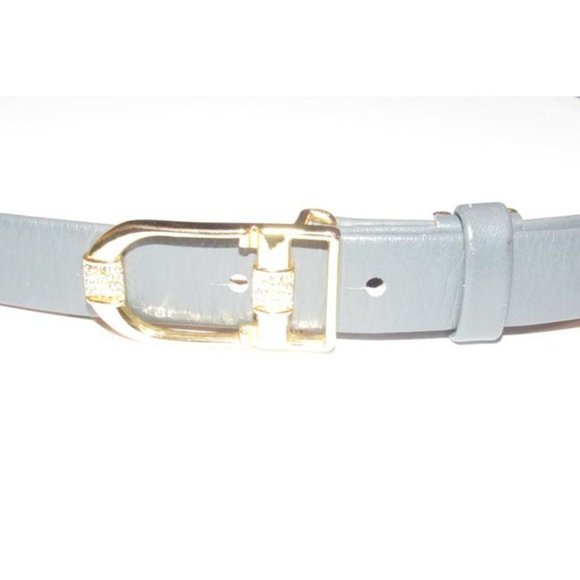 Dior Grey Leather w Gold & Crystal CD Logo - Picture 5 of 12